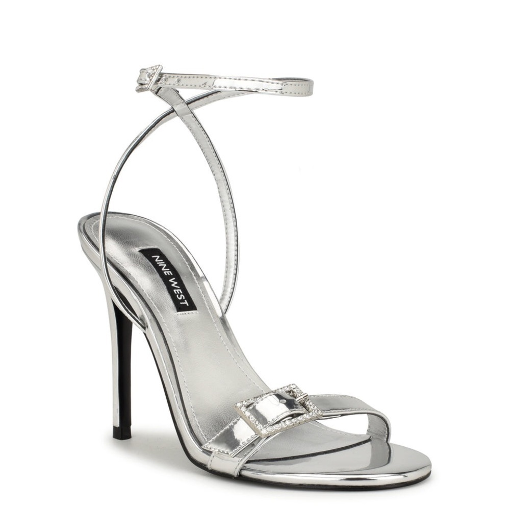 Nine West Moras Dress Sandals in Silver Metallic